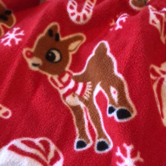 2 Rudolf the Red Nosed Reindeer pajama bottoms/medium and small child size - Picture 4 of 16